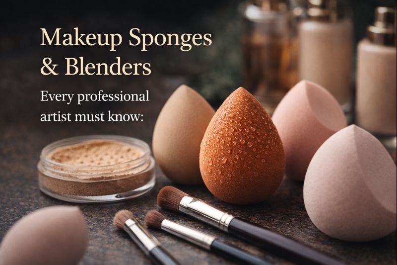 Professional makeup sponges and beauty blenders used for HD makeup to create natural and flawless skin finish