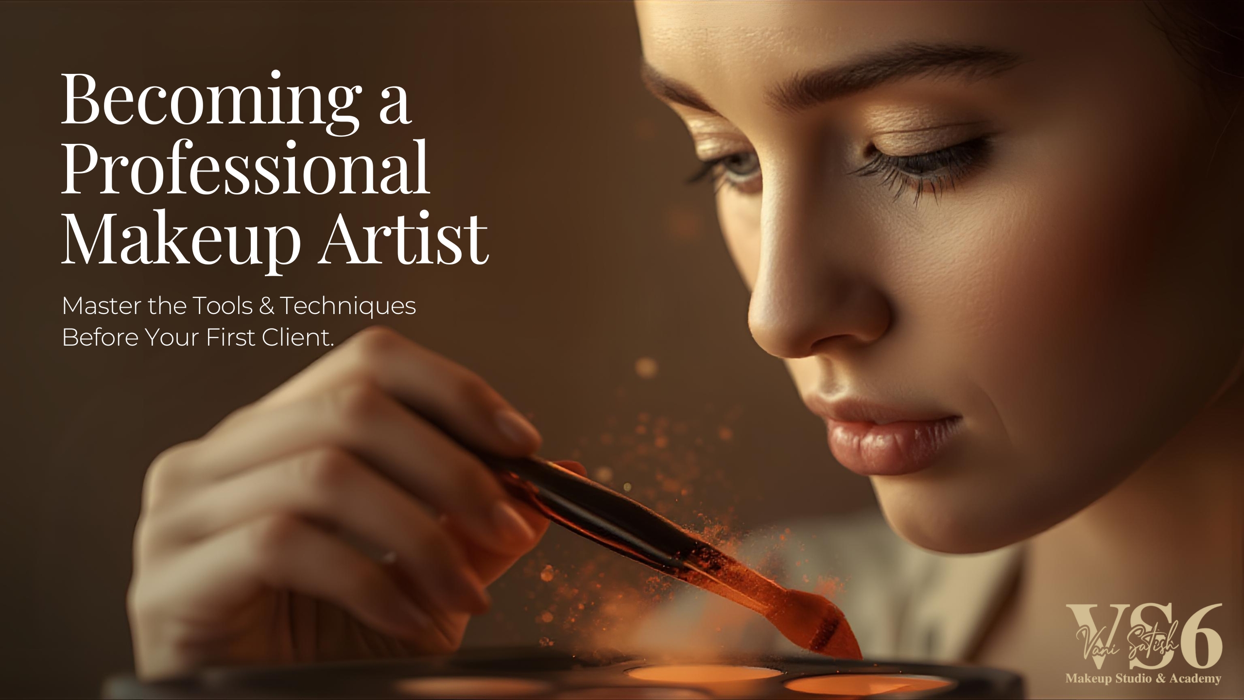 This image represents professional makeup artist tools and techniques that every student must master before taking real clients, as taught at VS6 Makeup Studio & Academy in Bangalore.