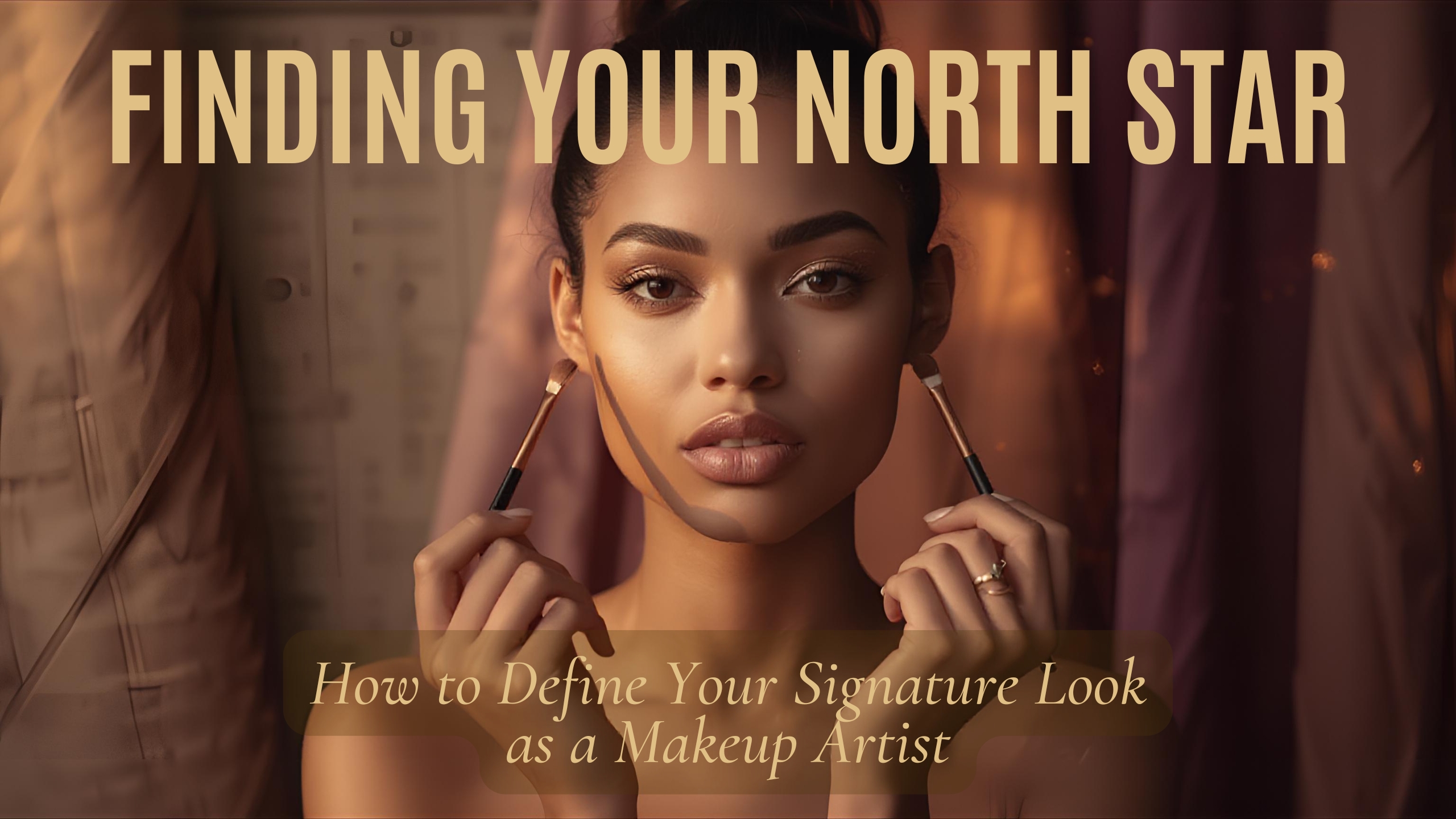 Makeup artist defining a signature aesthetic look during professional training