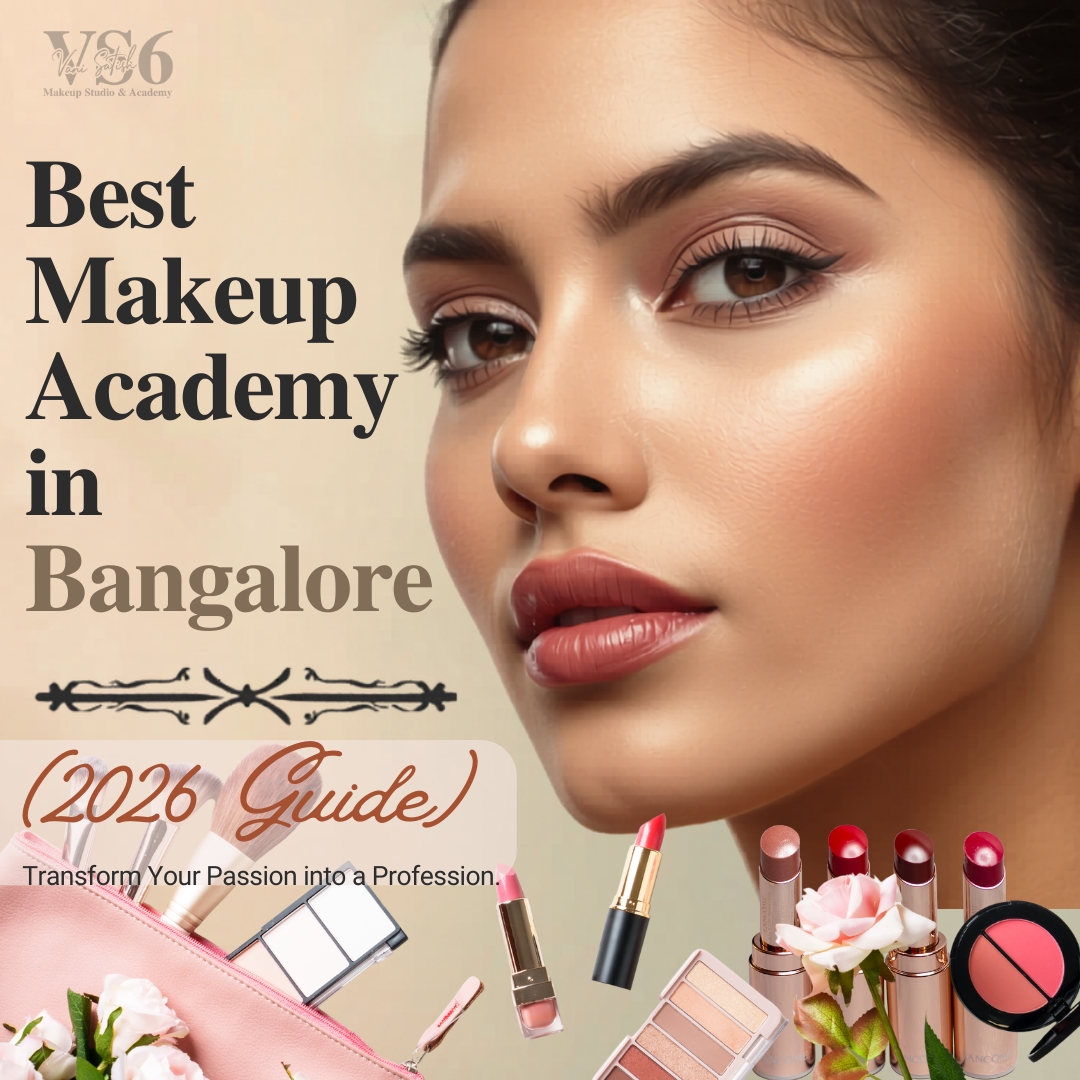 Best makeup academy in Bangalore offering professional makeup course training at VS6 Makeup Studio & Academy